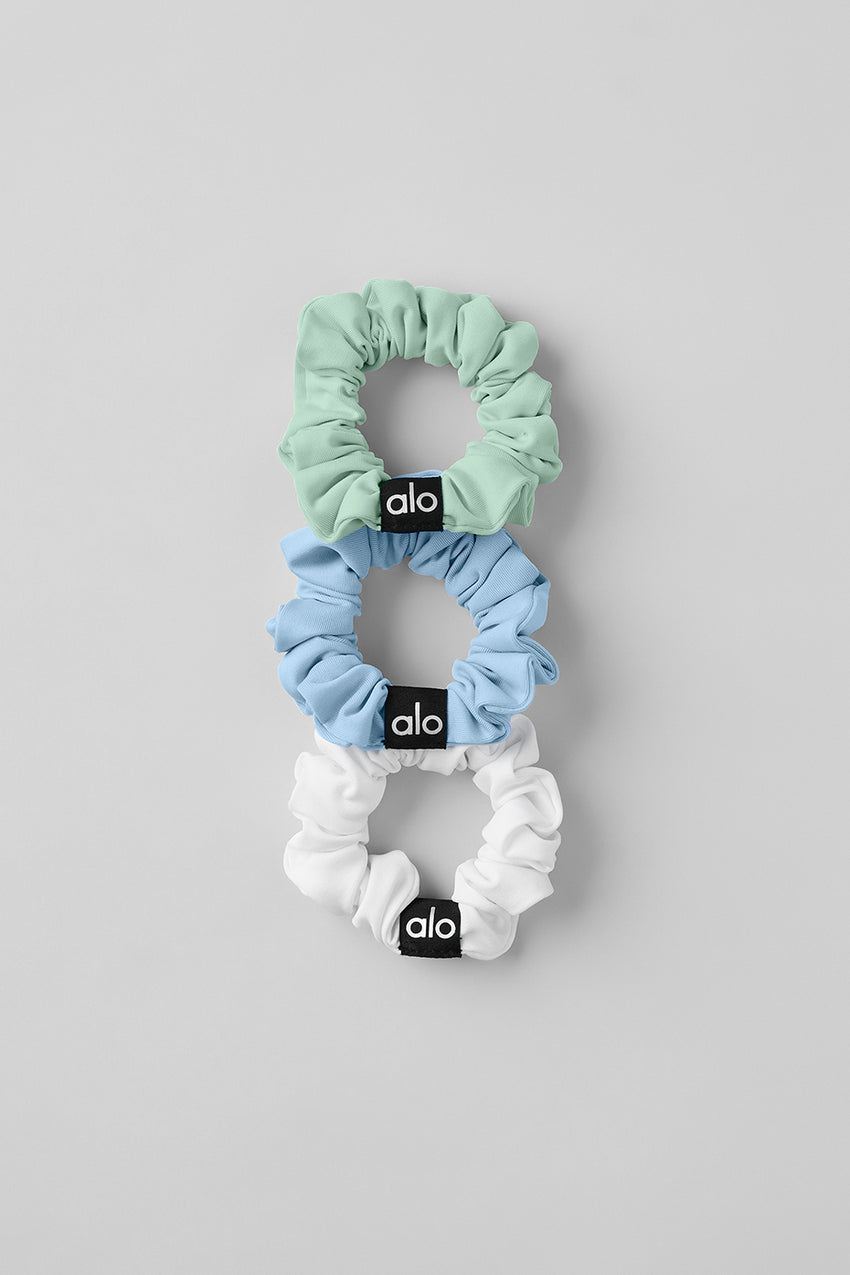 Fresh Mini Scrunchie 3-Pack - White/Seashell Blue/Spearmint