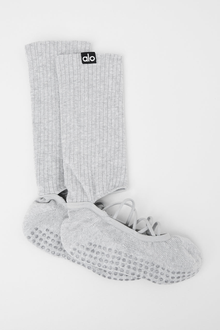 Women's Strappy Siren Grip Sock - White