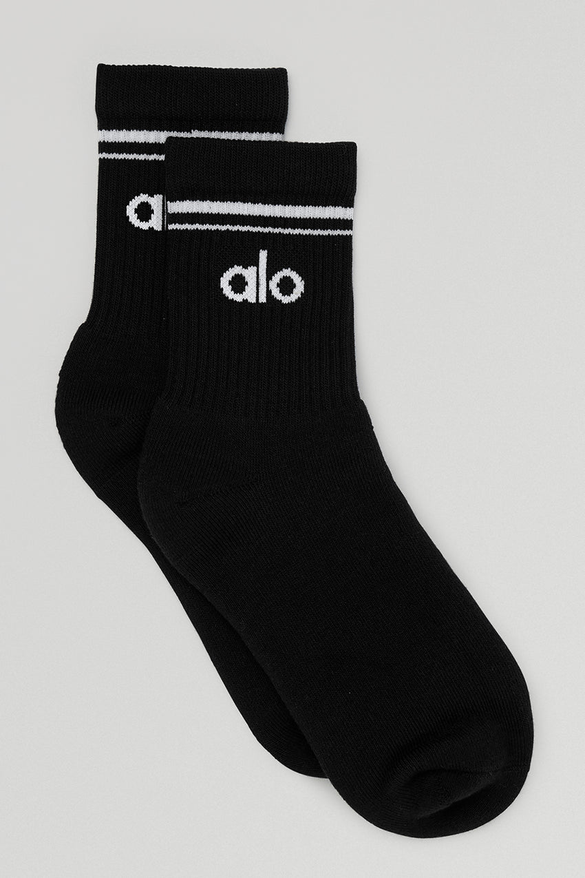 Unisex Half-Crew Throwback Sock - White/Black