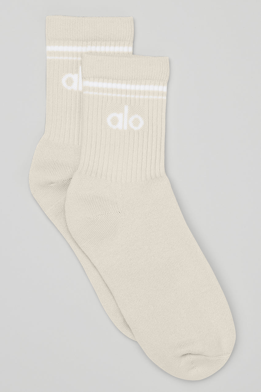 Unisex Half-Crew Throwback Sock - White/Black