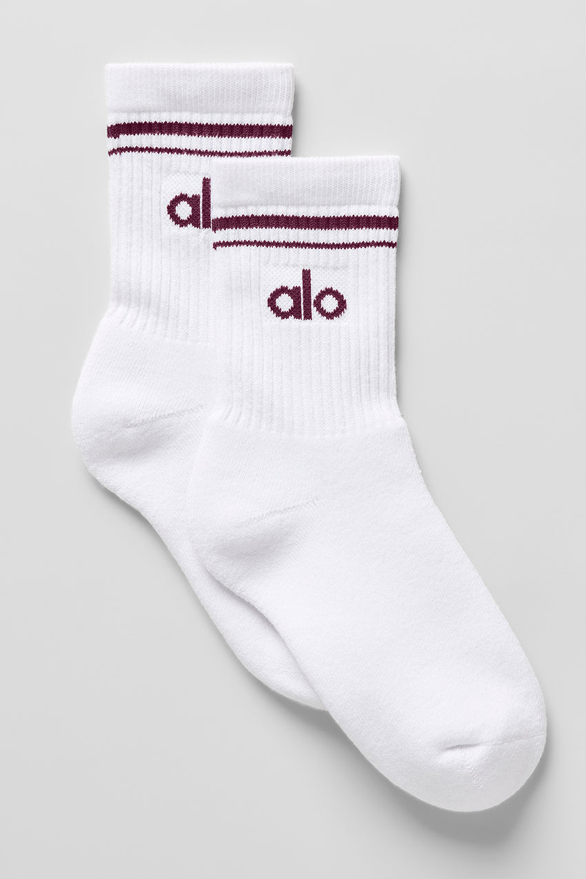 Unisex Half-Crew Throwback Sock - White/Black