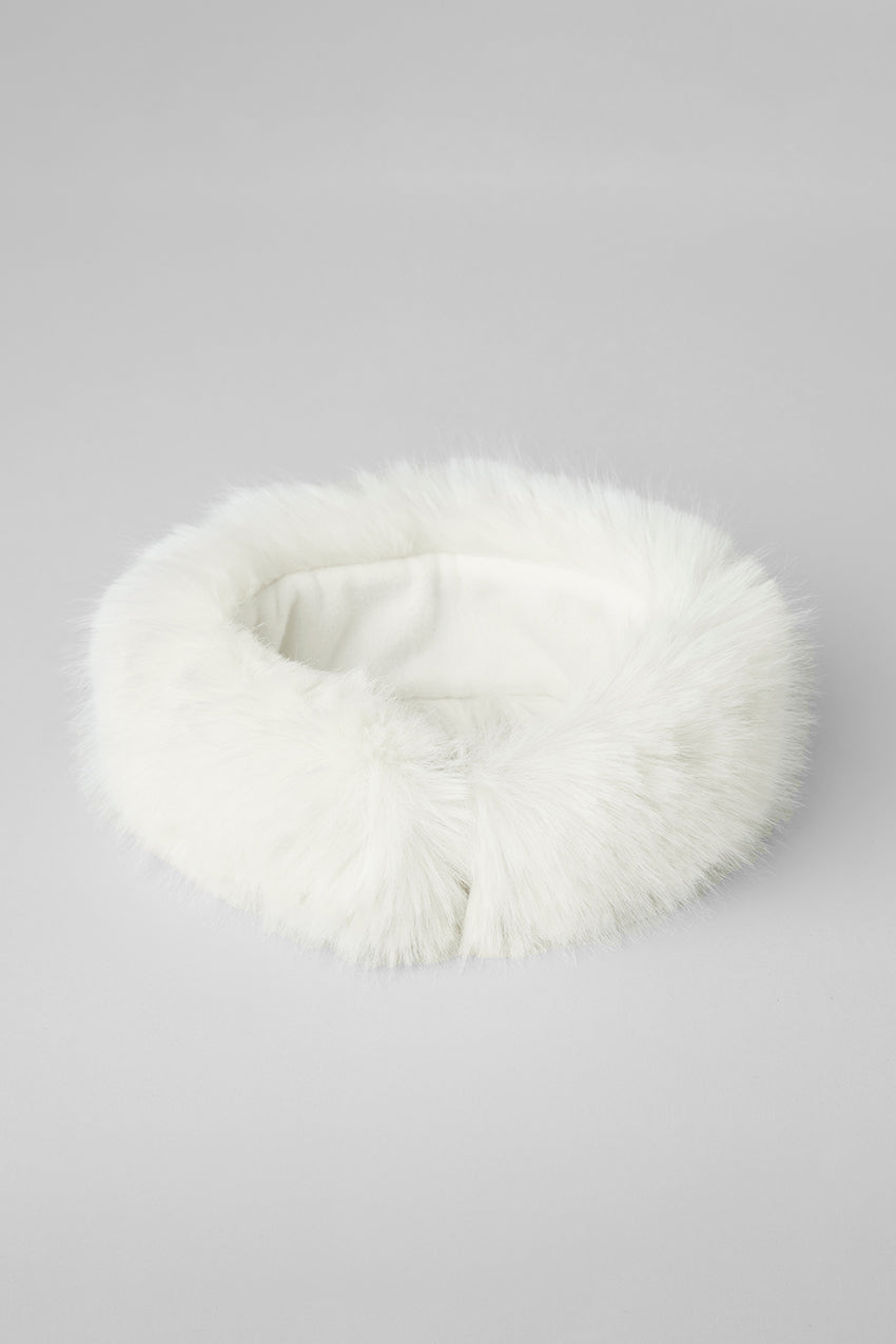 Opulent Faux Fur Wintersun Headband - Ivory