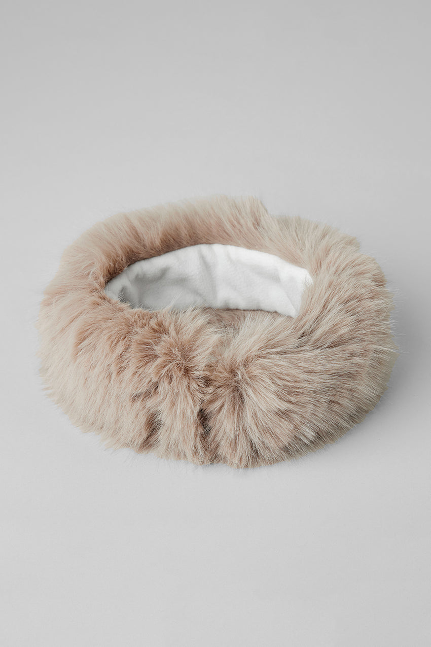 Opulent Faux Fur Wintersun Headband - Ivory