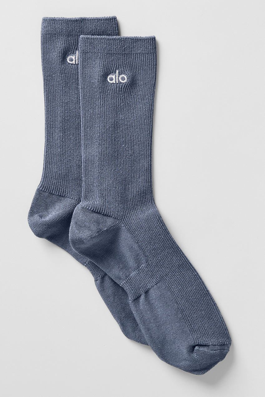 Unisex Half-Crew Understated Sock - White