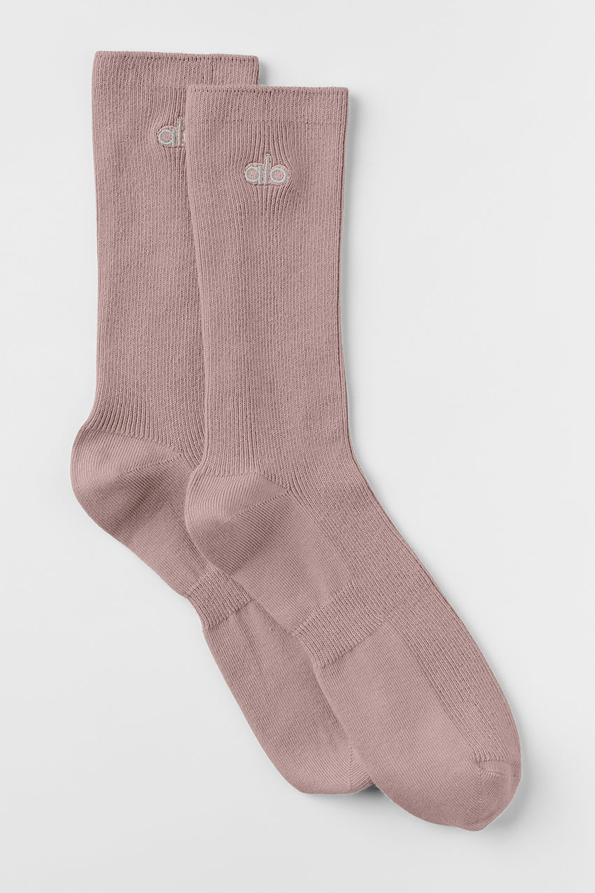Unisex Half-Crew Understated Sock - White