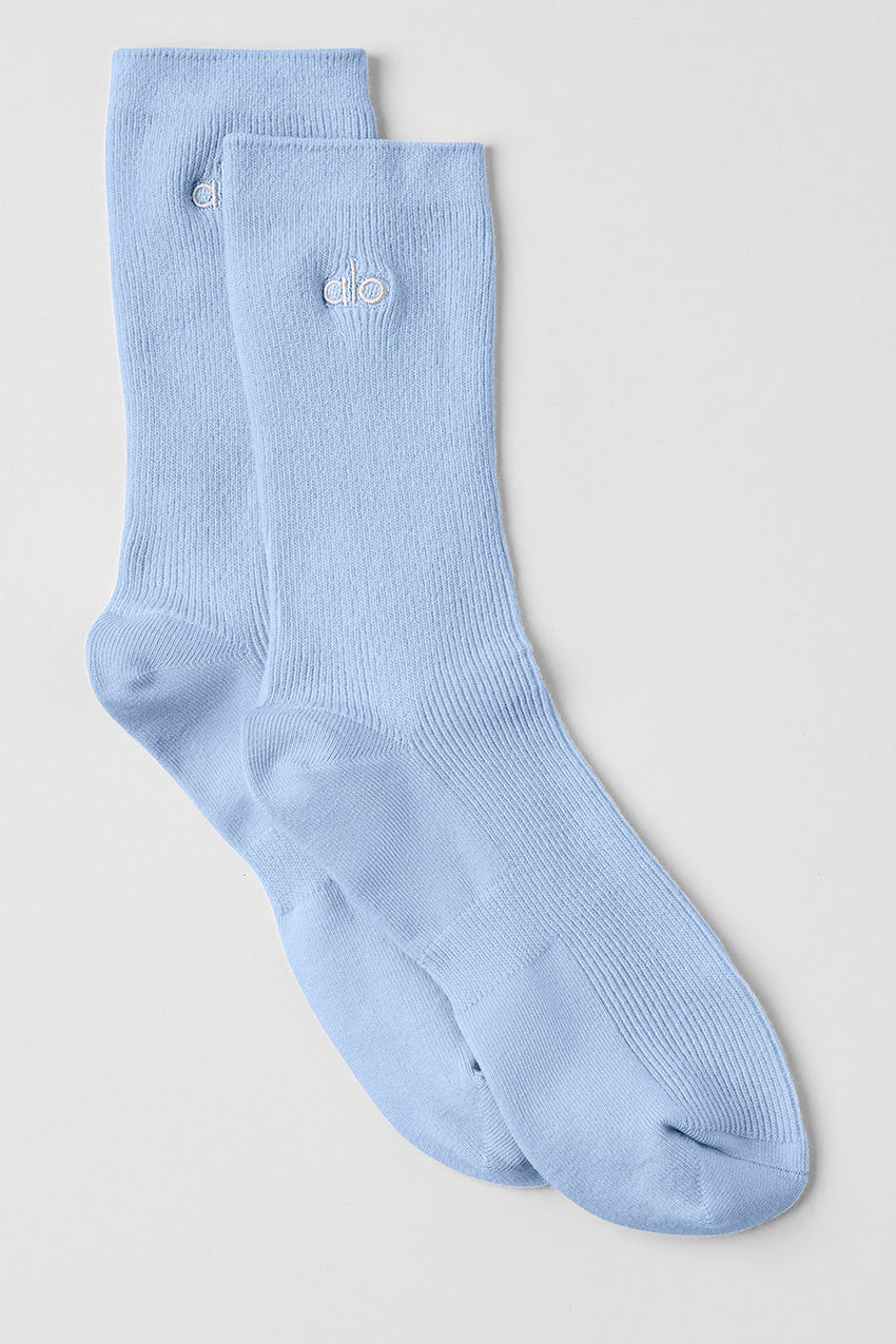Unisex Half-Crew Understated Sock - White