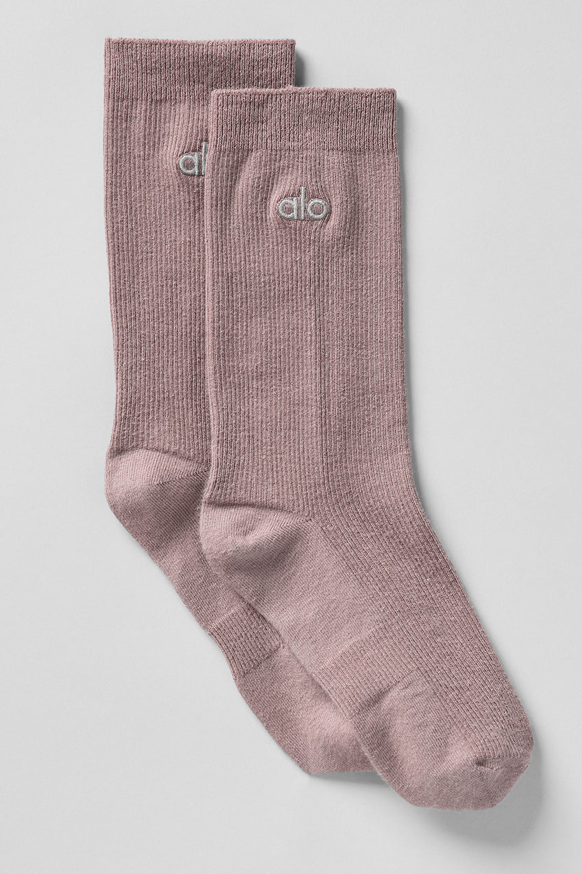 Unisex Half-Crew Understated Sock - White