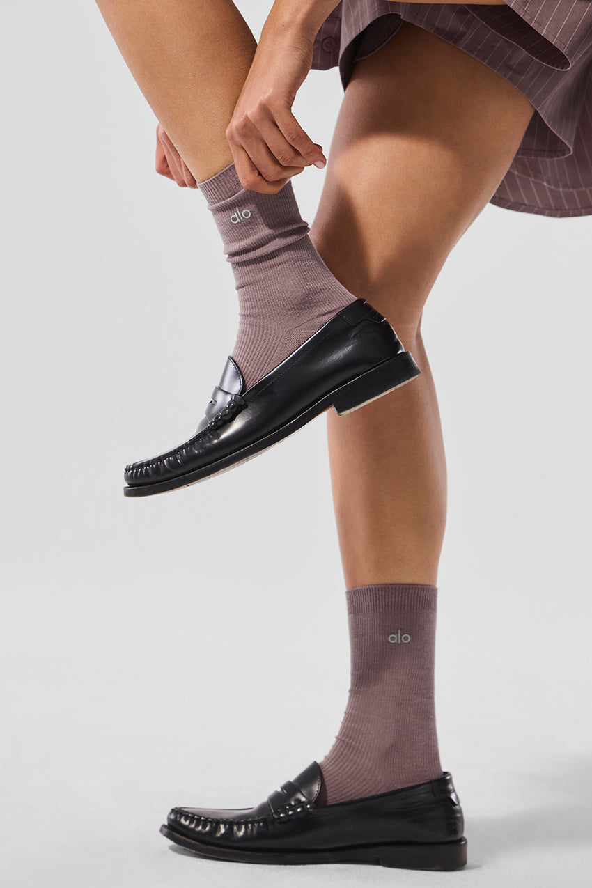 Unisex Half-Crew Understated Sock - White