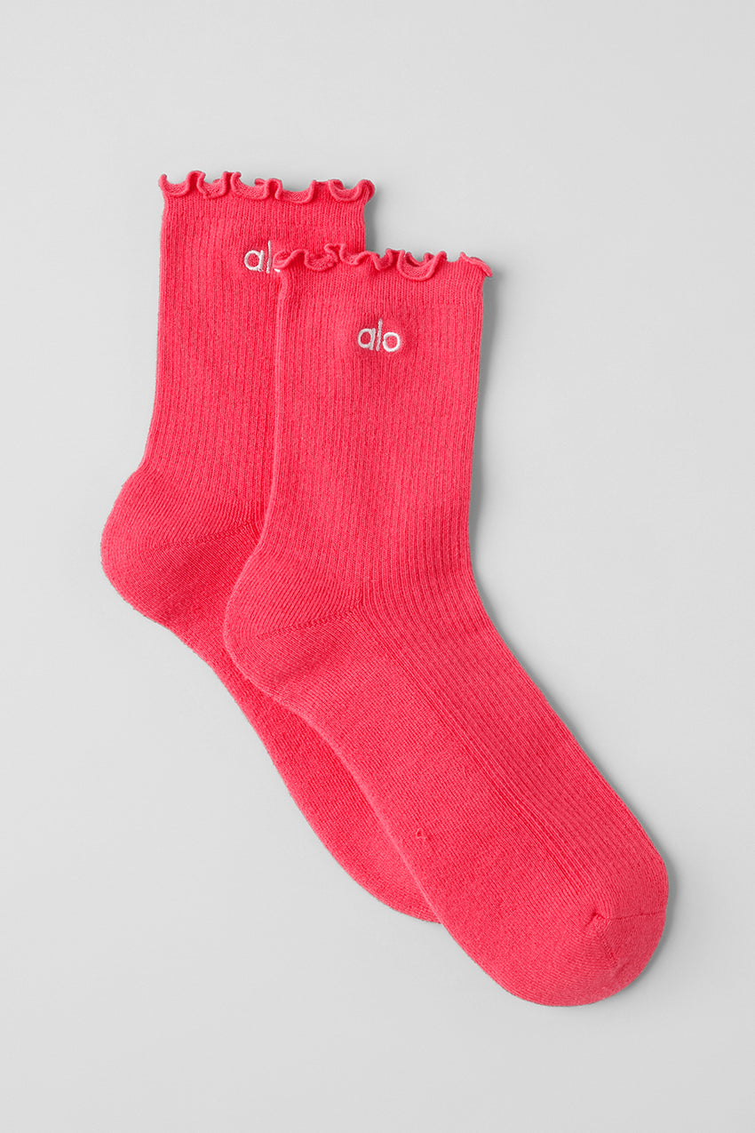 Women's Lettuce Edge Sock - White/Winter Frost