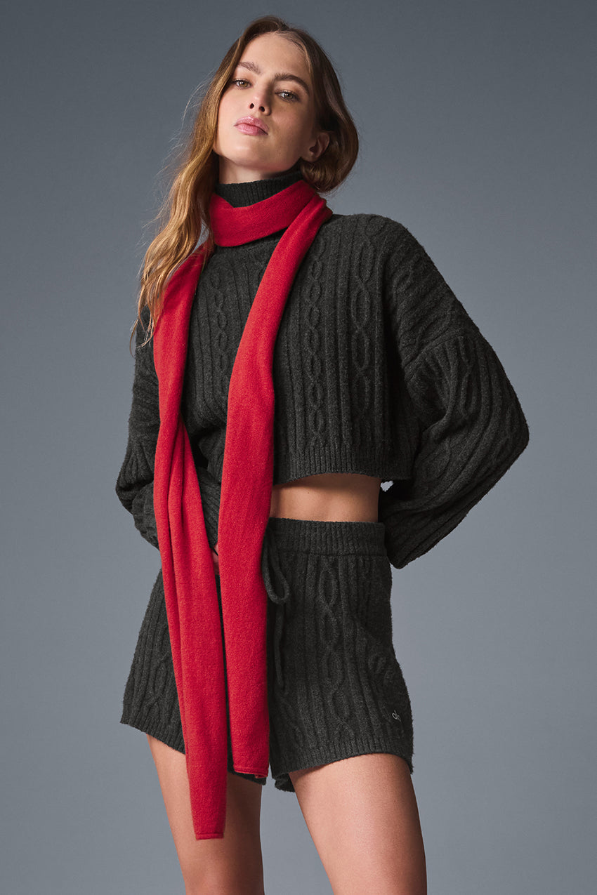 Cashmere Light Frosted Scarf - Black/Ivory
