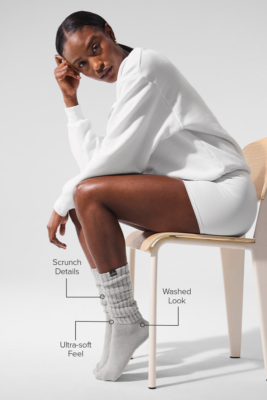 Unisex Scrunch Sock - White