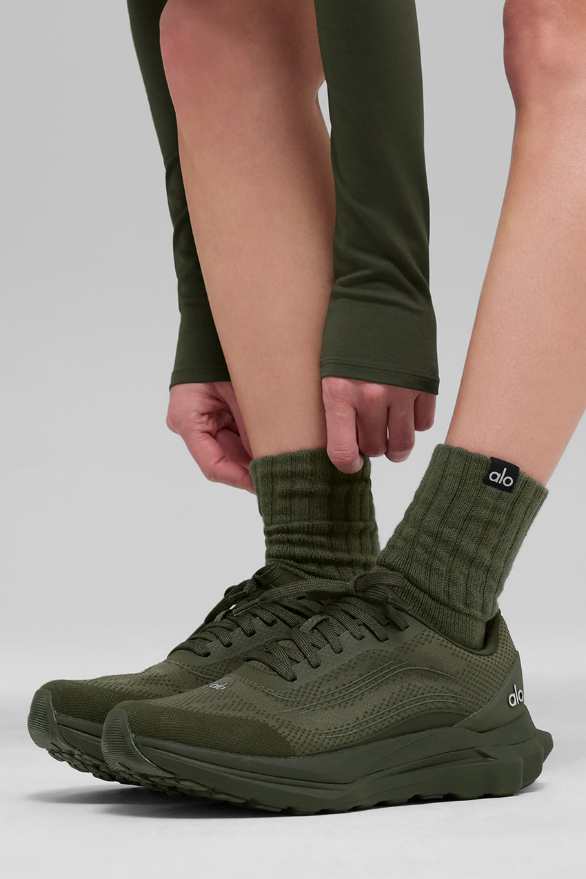 Unisex Half-Crew Scrunch Sock - White