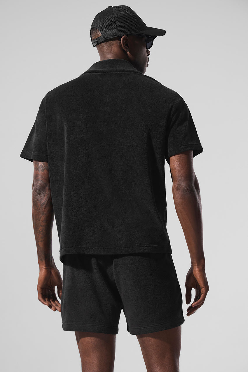 Coastal Terry Button Up - Black