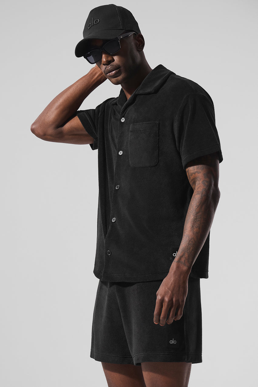Coastal Terry Button Up - Black