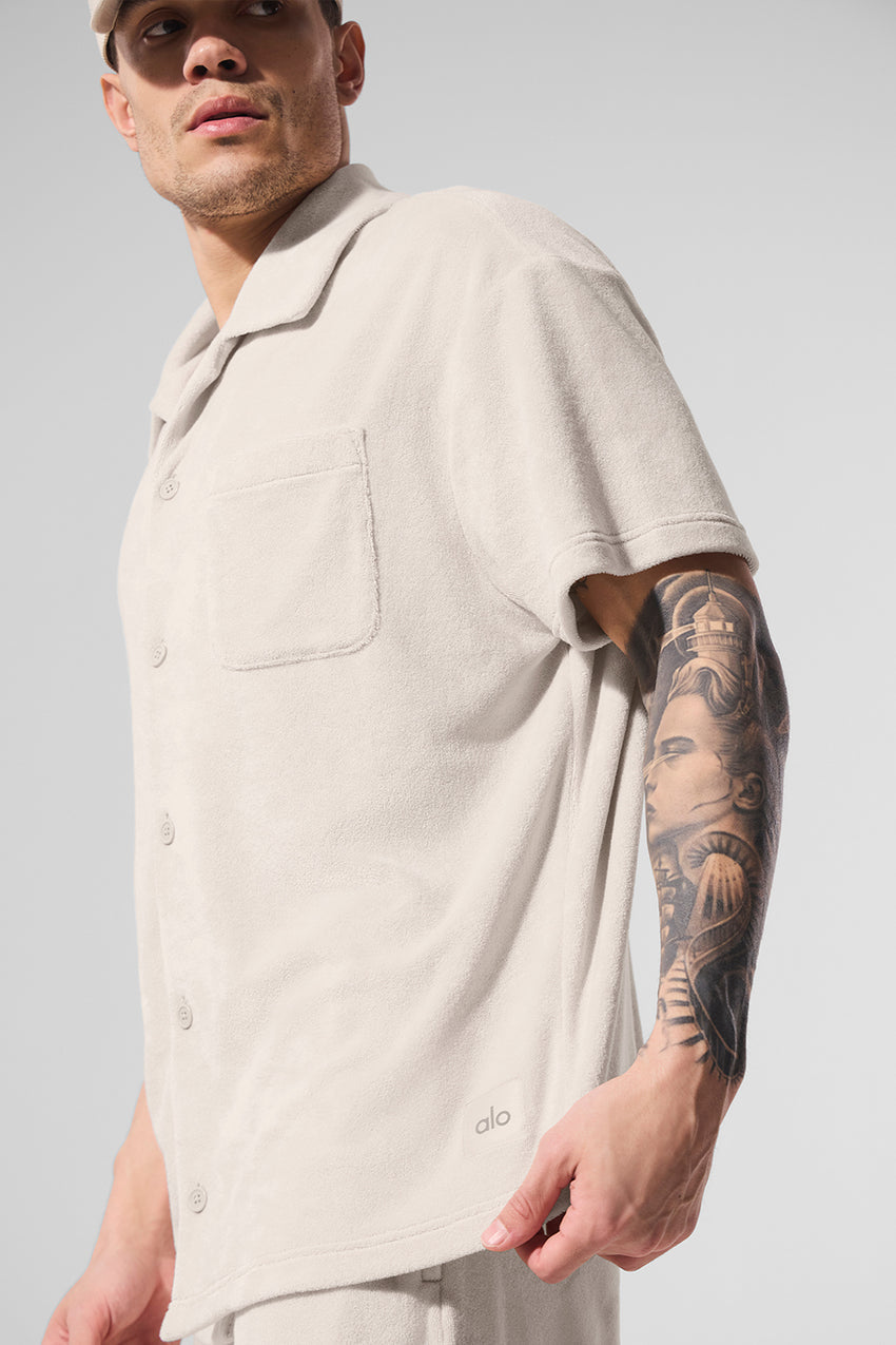 Coastal Terry Button Up - Black
