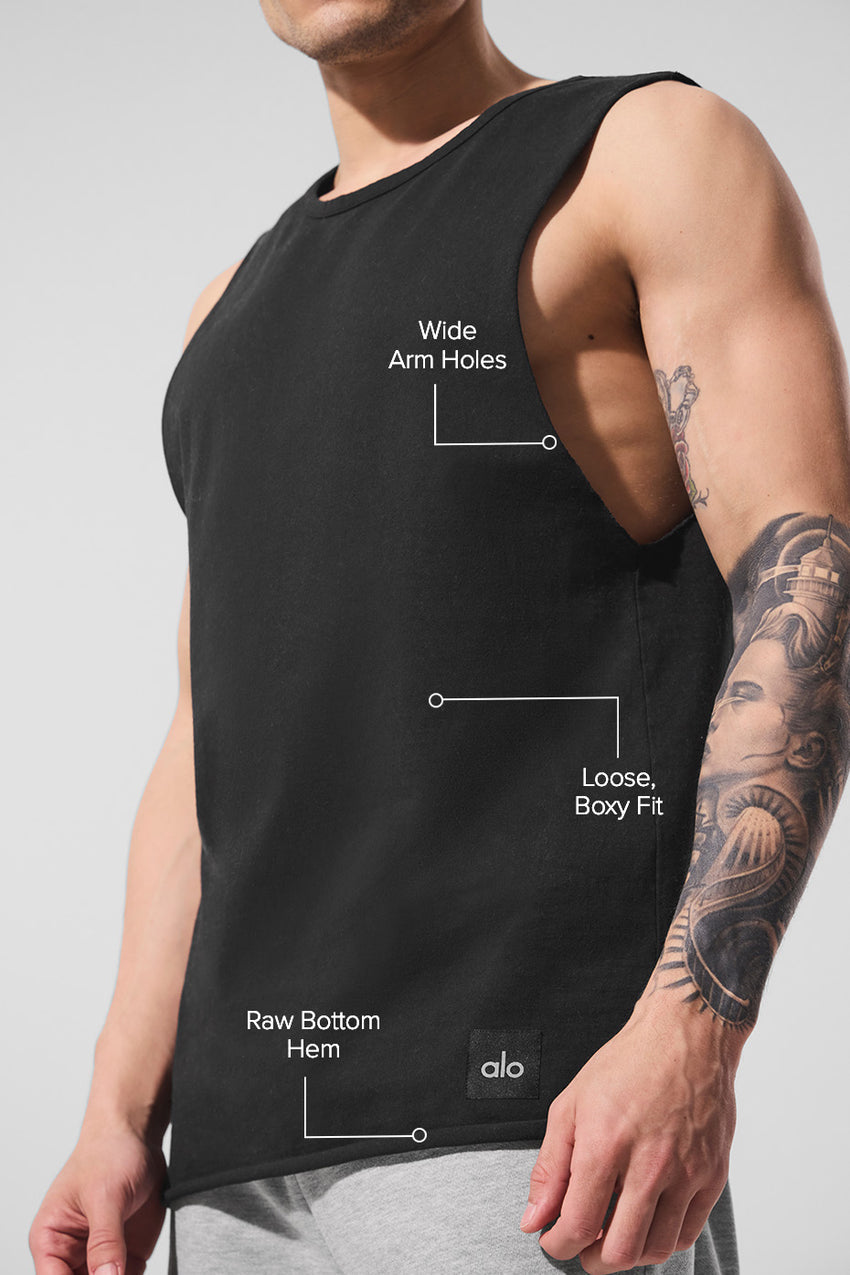 Society Raw Edge Tank - Black