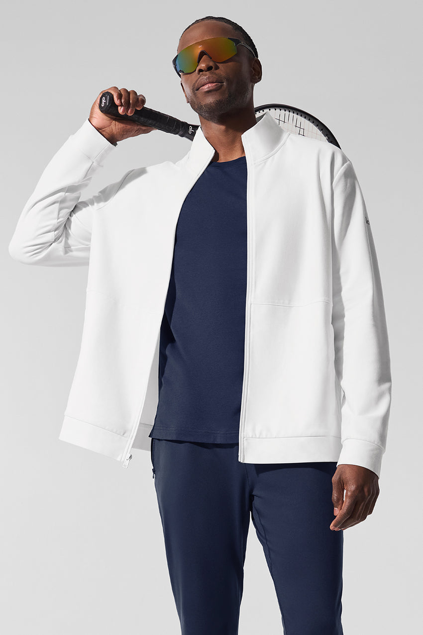 Conquer Max Mock Neck Full Zip - Athletic Heather Grey