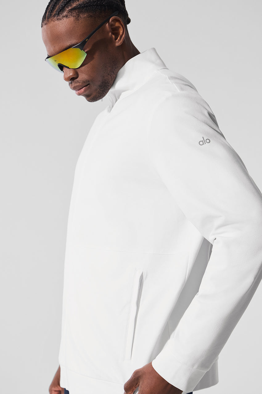 Conquer Max Mock Neck Full Zip - Athletic Heather Grey
