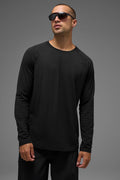 ALO Vapor Crewneck Long Sleeve - Black