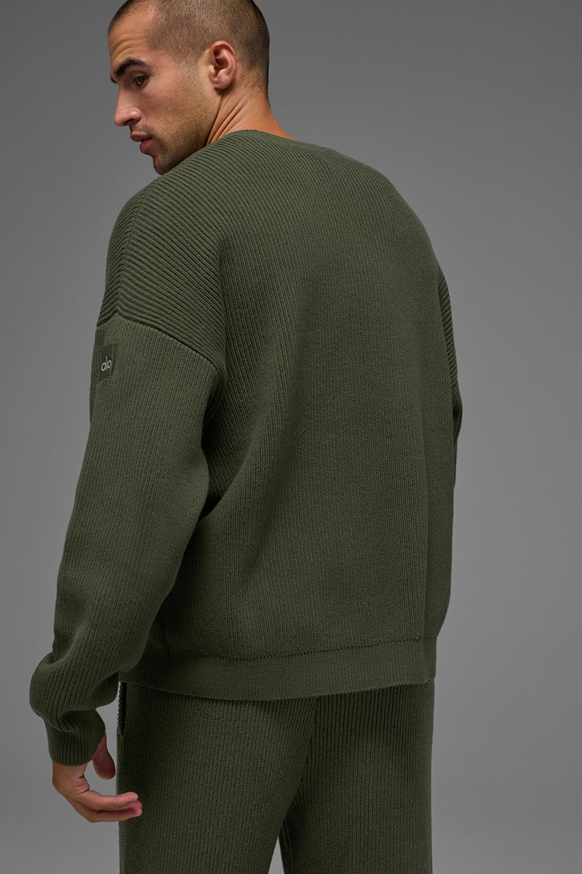 Domain Rib Knit Crew Sweater - Athletic Heather Grey