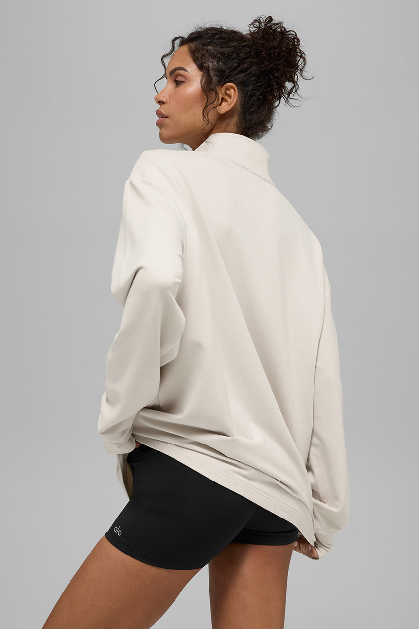 Double Take Long Sleeve 1/4 Zip - Black
