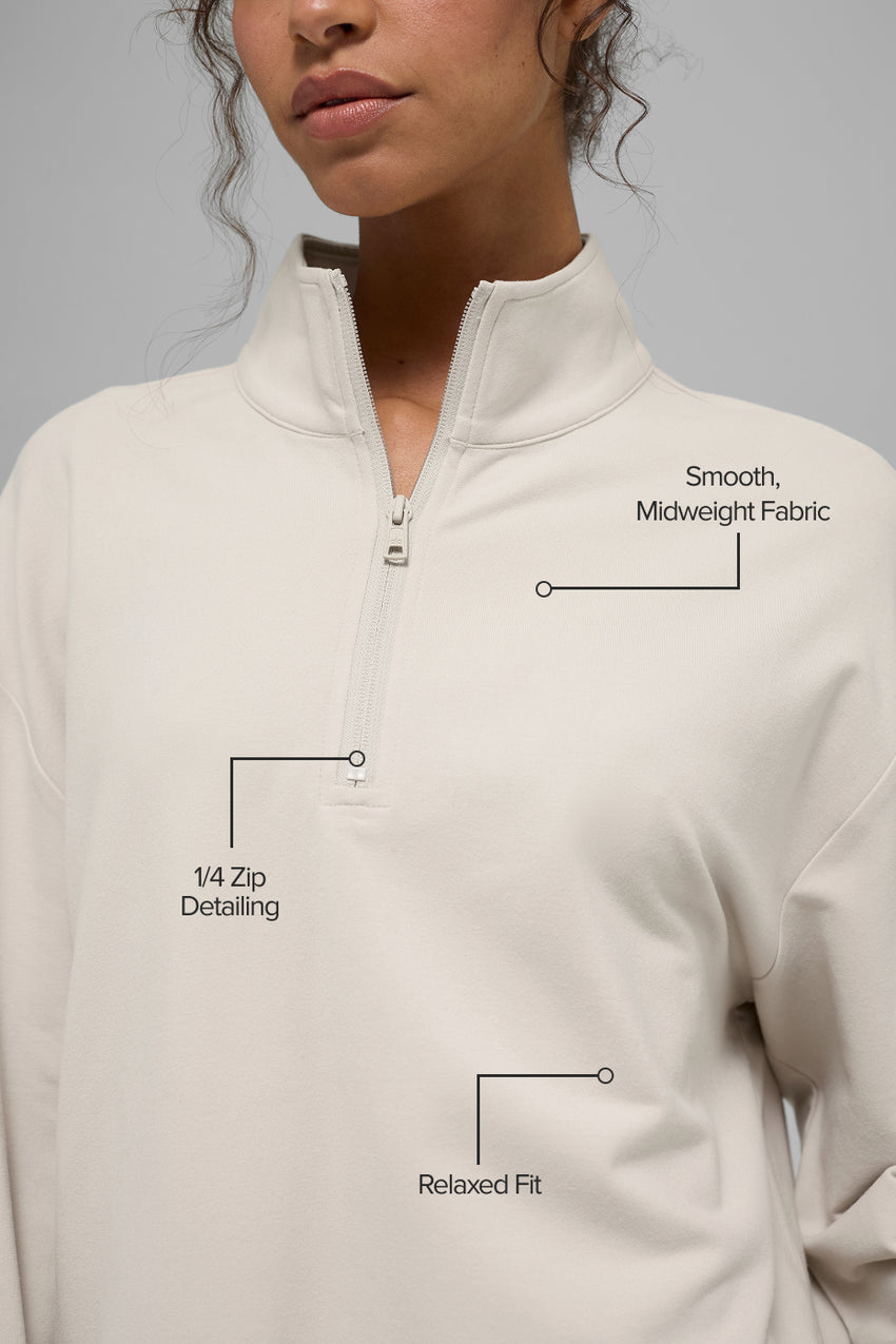 Double Take Long Sleeve 1/4 Zip - Black