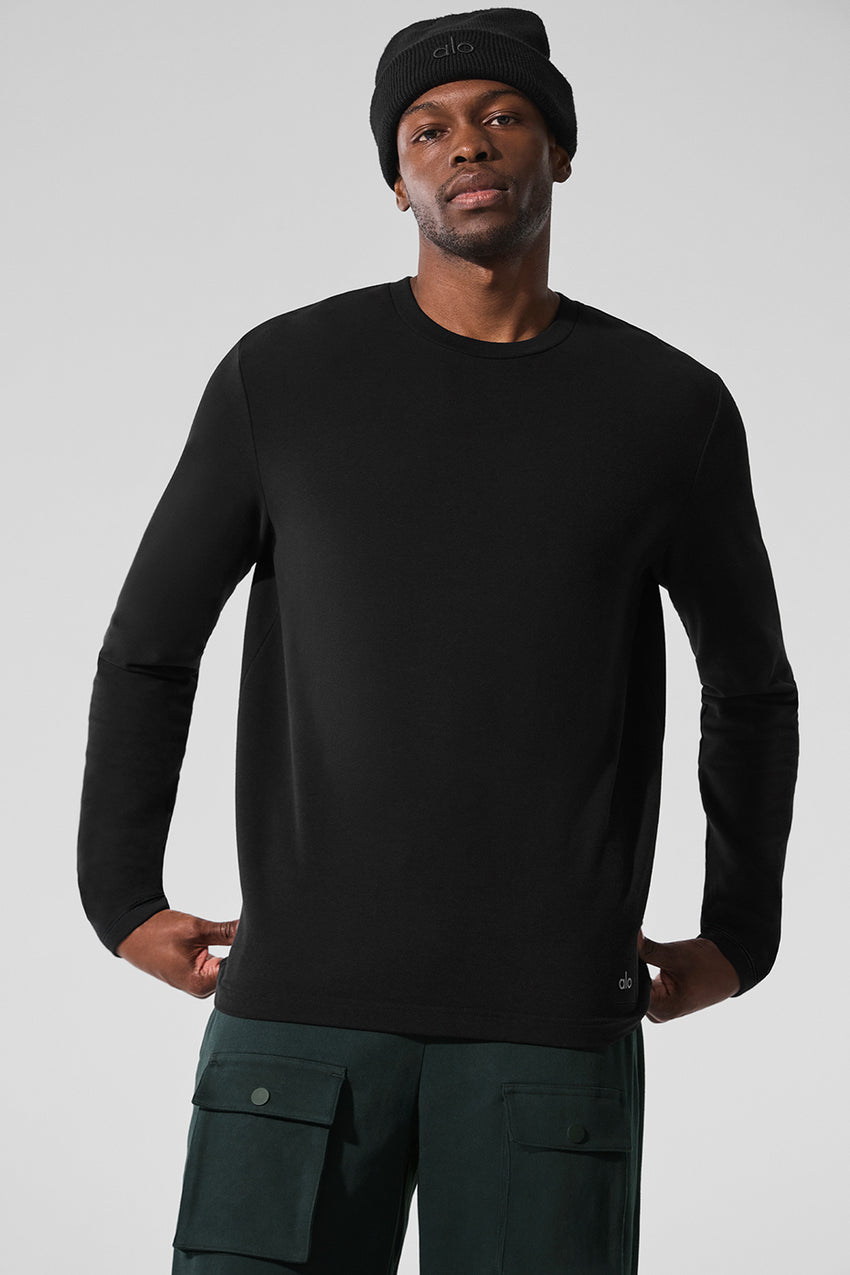 Double Take Long Sleeve Crew - Espresso