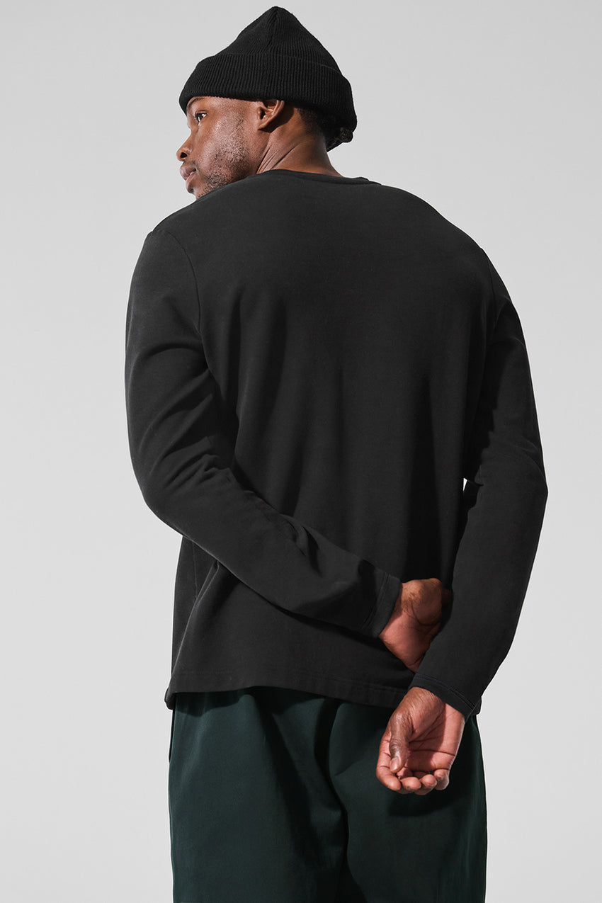 Double Take Long Sleeve Crew - Espresso