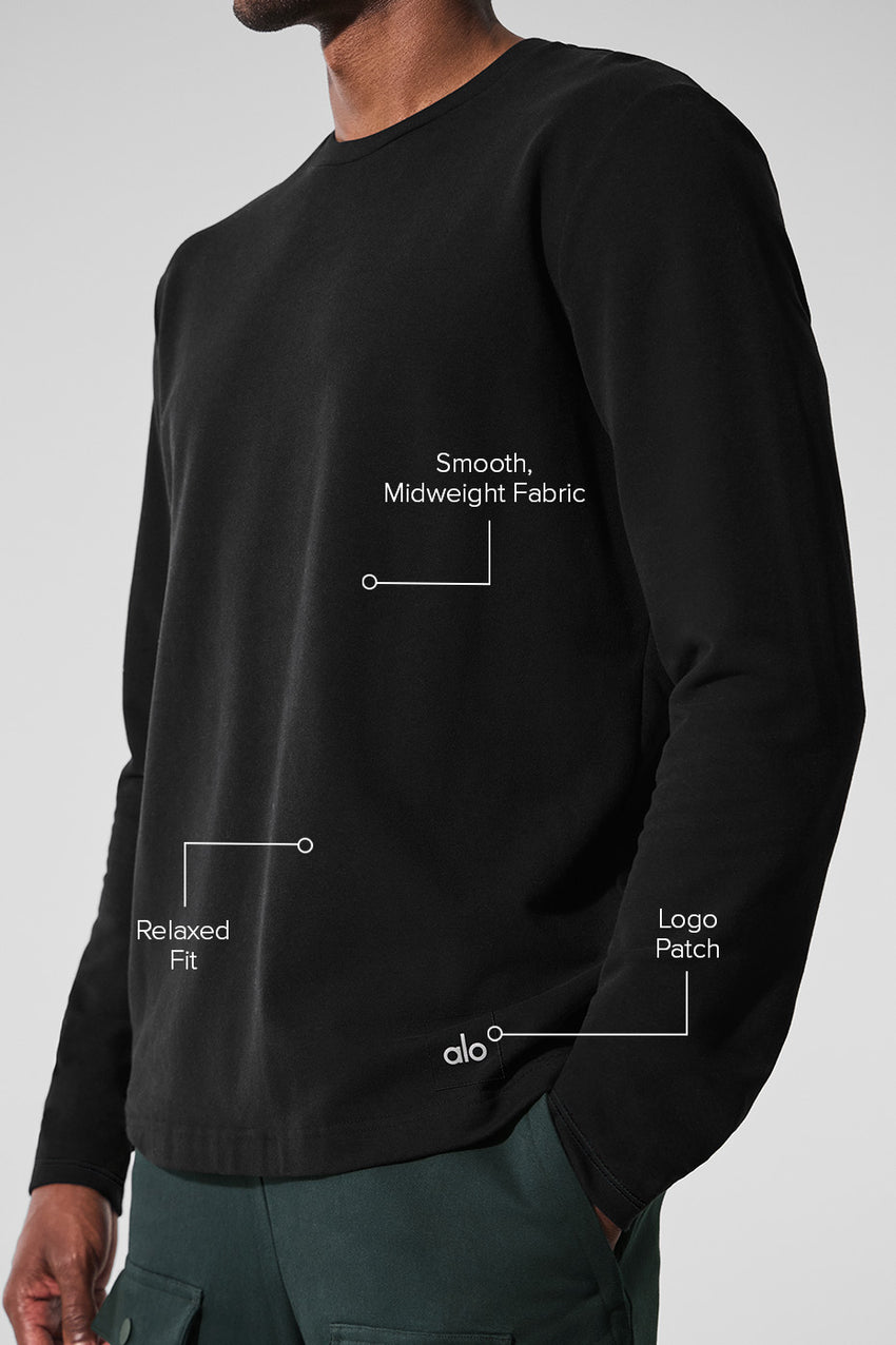 Double Take Long Sleeve Crew - Espresso