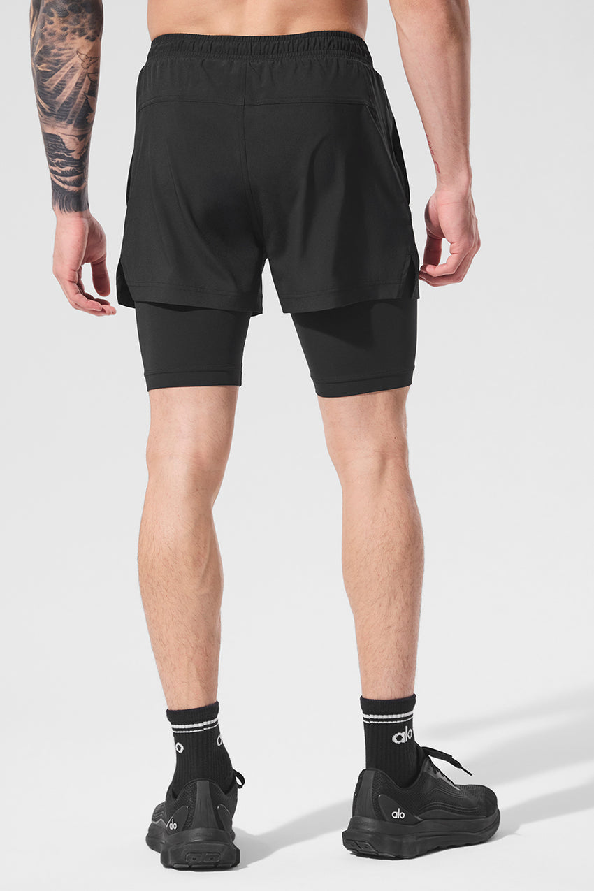 5" Revival 2-in-1 Short - Espresso/Black