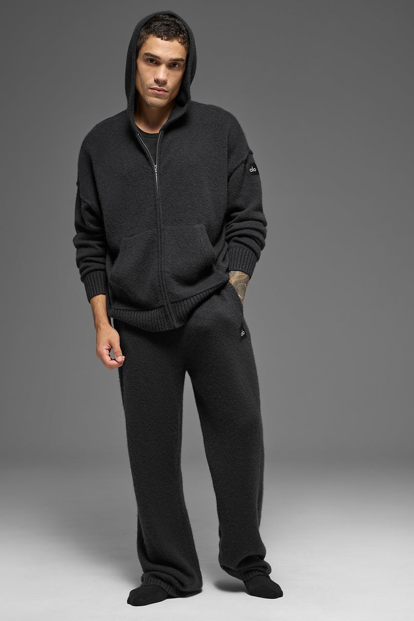 New Class Cashmere Full Zip Hoodie - Black