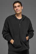New Class Cashmere Full Zip Hoodie - Black
