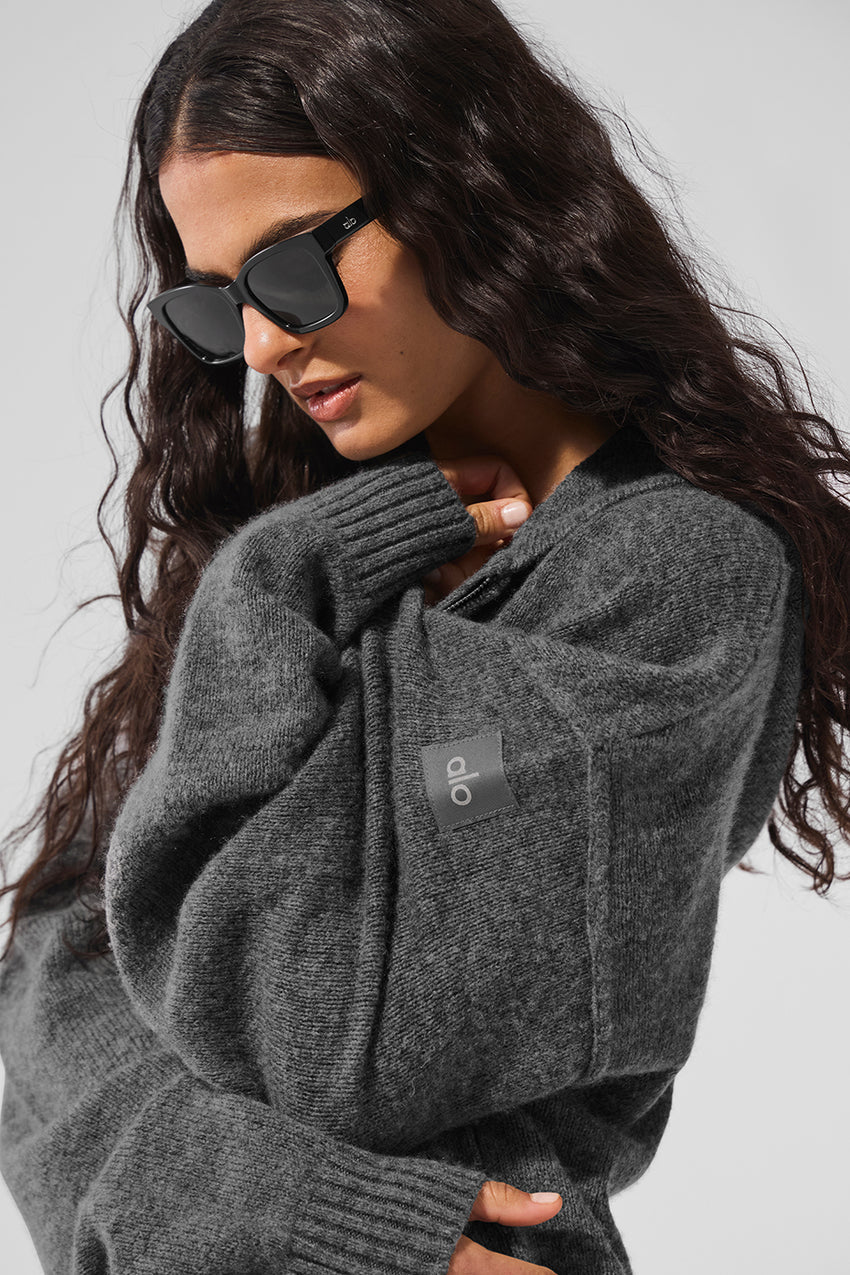 New Class Cashmere Full Zip Hoodie - Black