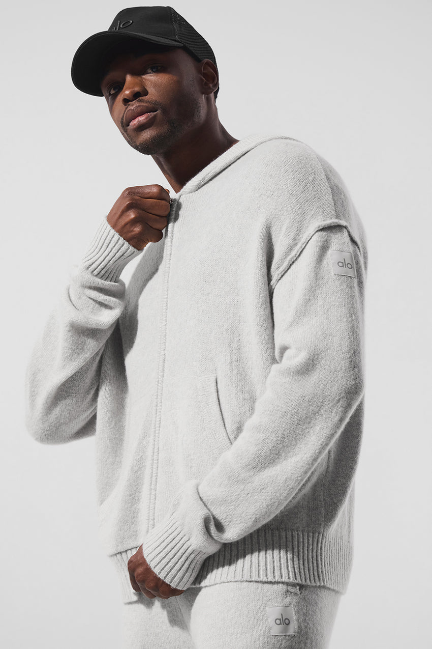 New Class Cashmere Full Zip Hoodie - Black