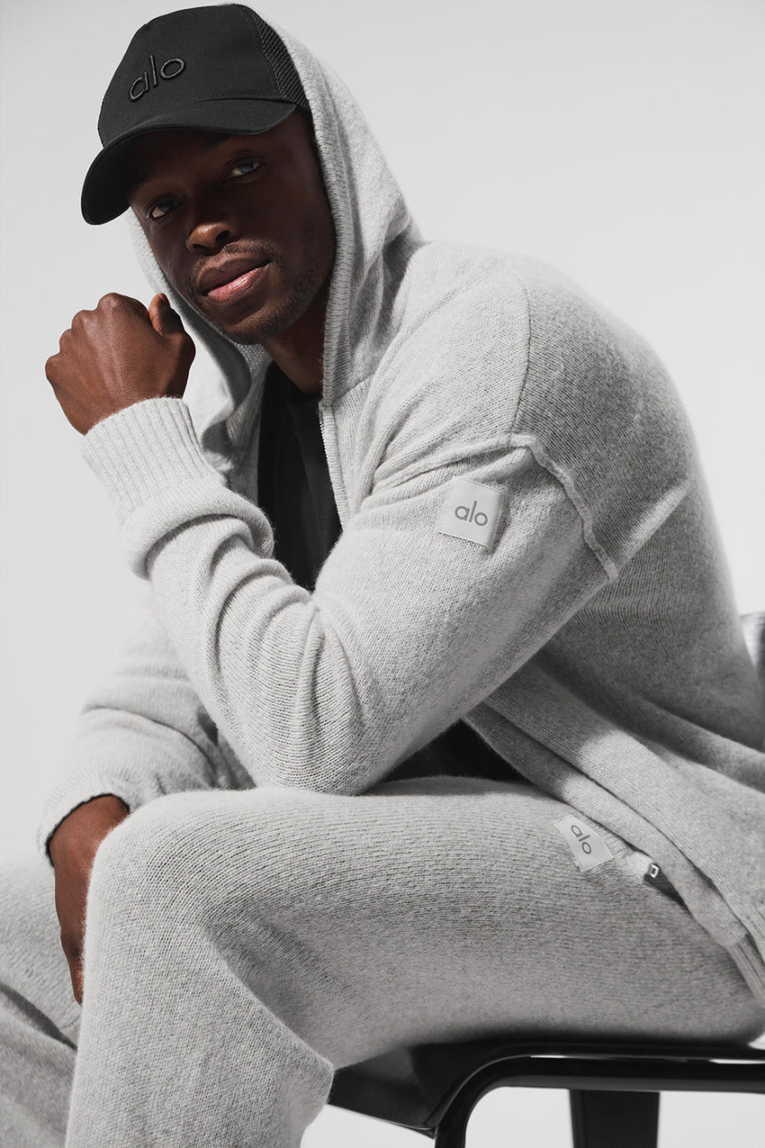 New Class Cashmere Full Zip Hoodie - Black