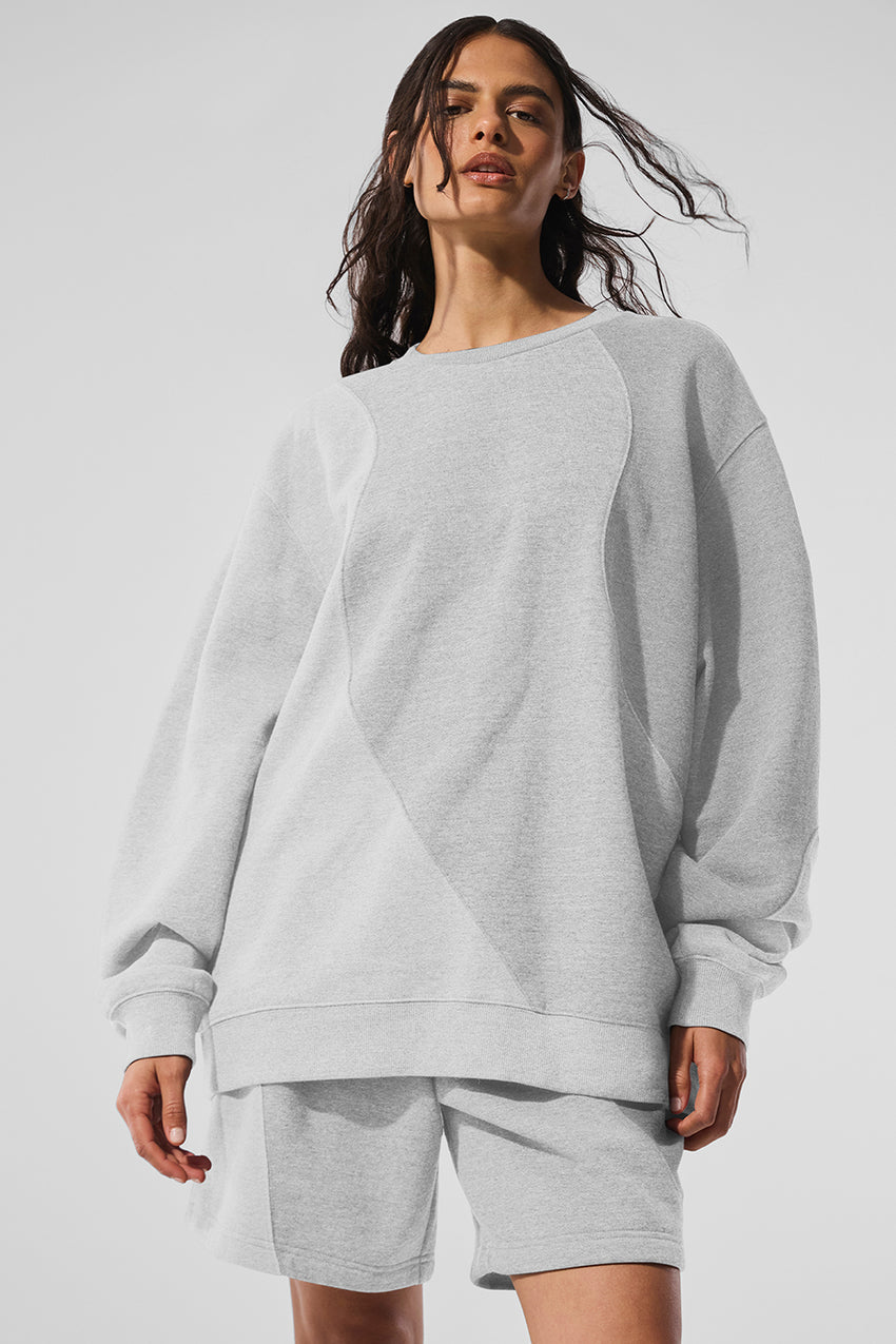 Make Waves Crew Neck Pullover - Ivory/Bone/Gravel