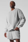 Make Waves Crew Neck Pullover - Athletic Heather Grey Tonal