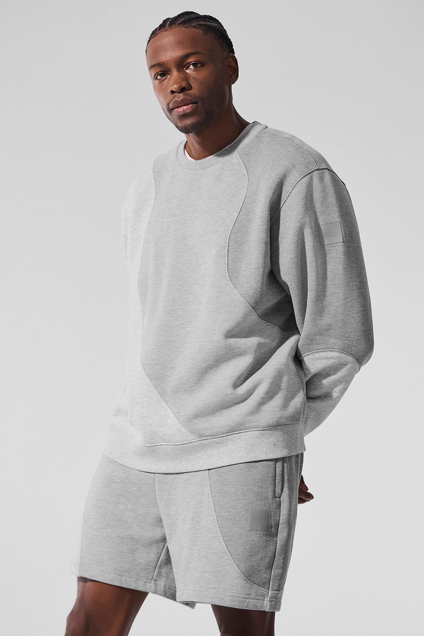 Make Waves Crew Neck Pullover - Athletic Heather Grey Tonal