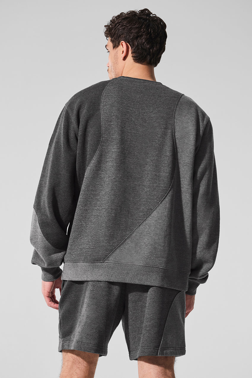 Make Waves Crew Neck Pullover - Athletic Heather Grey Tonal