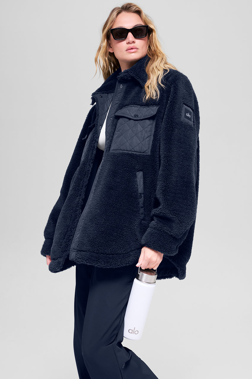 Sherpa Edge Shacket - Black