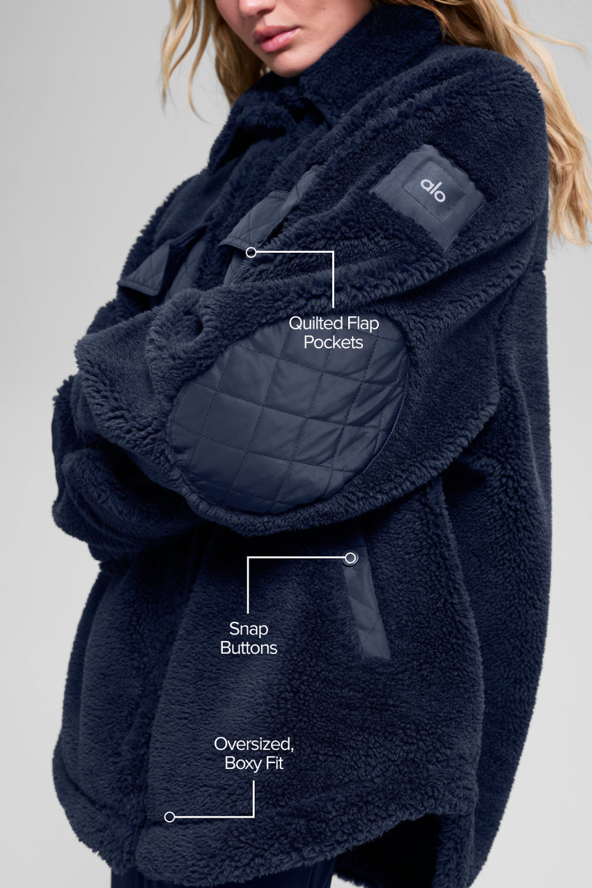 Sherpa Edge Shacket - Black
