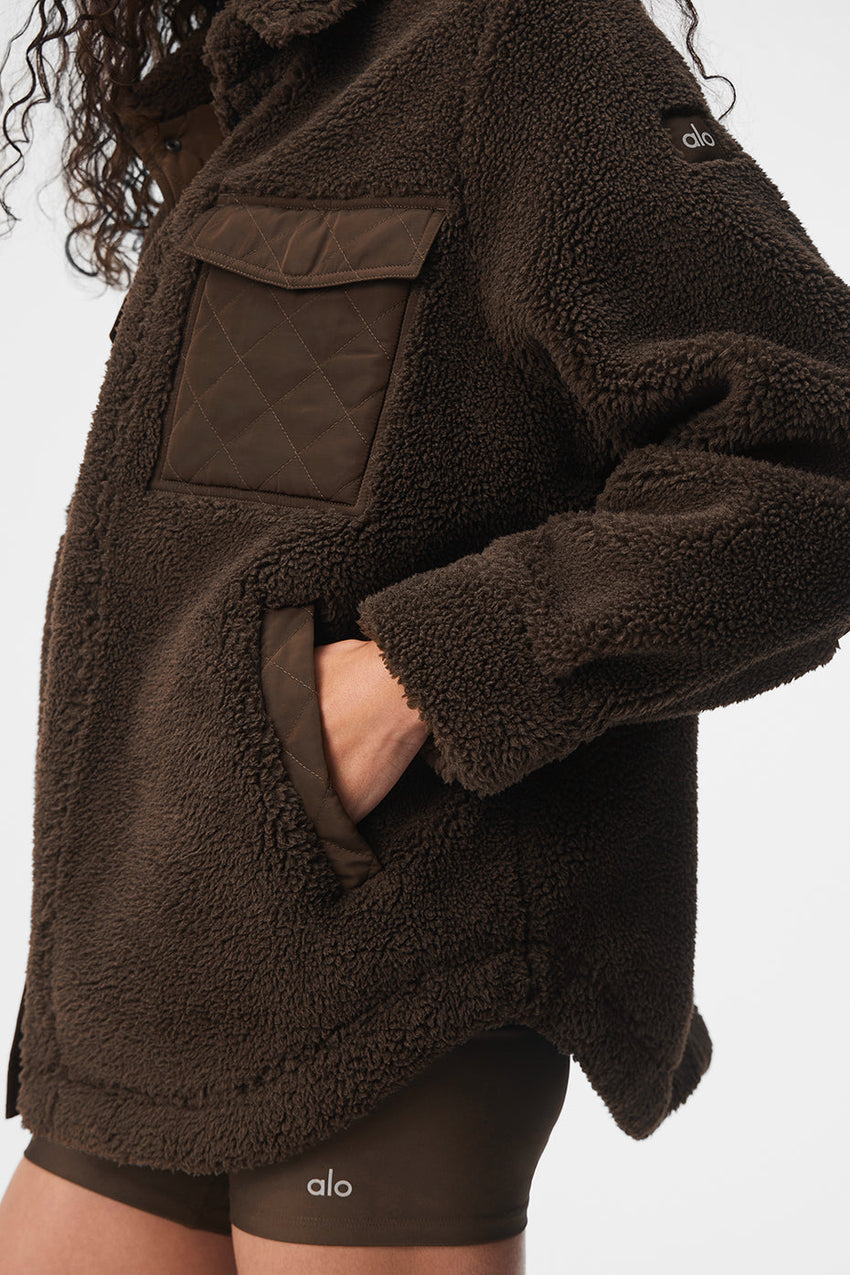 Sherpa Edge Shacket - Black
