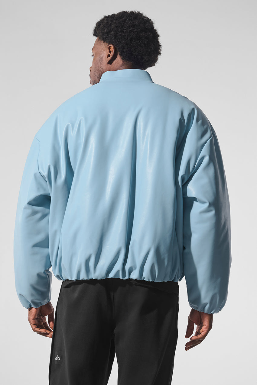Faux Leather Premier Bomber - Black