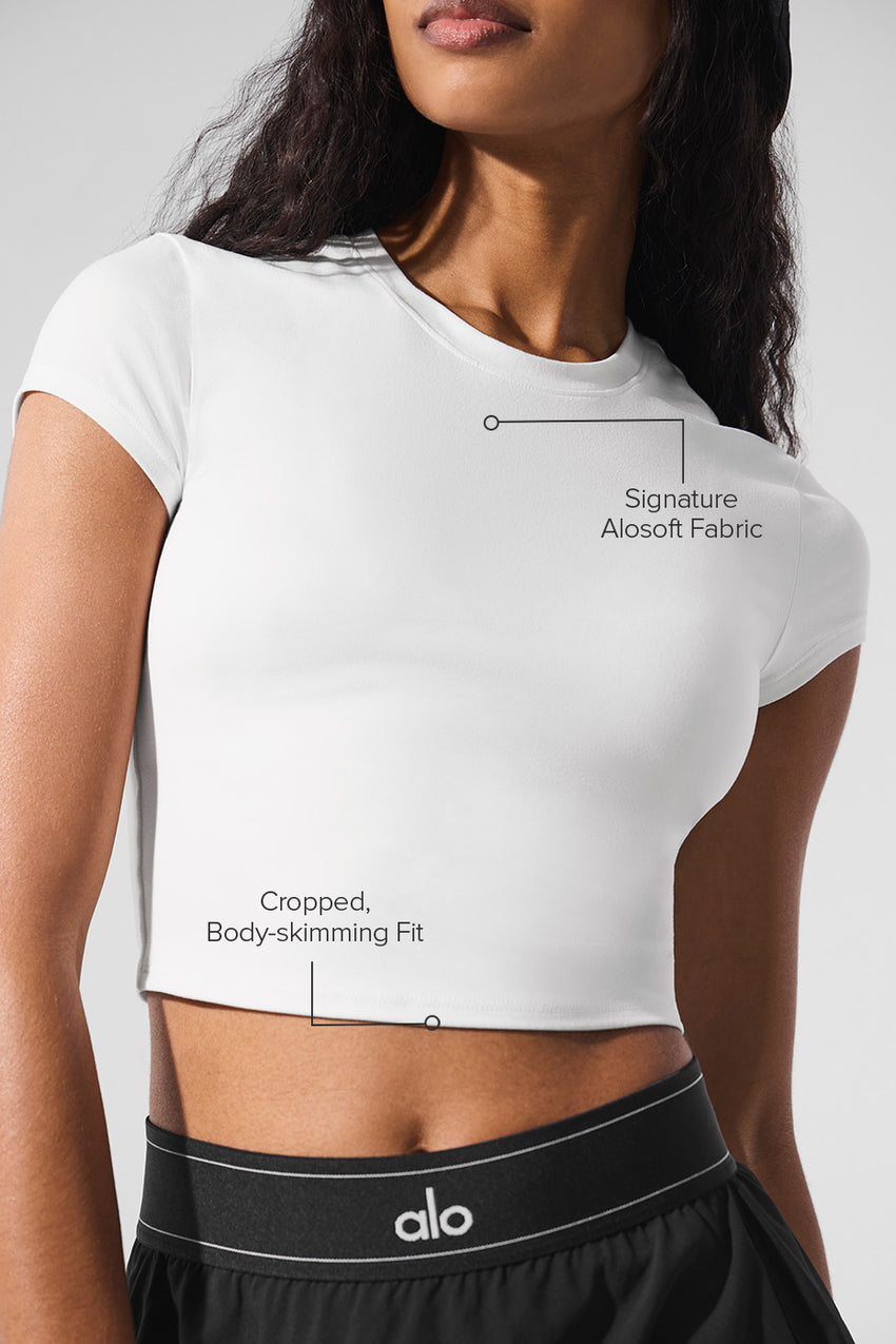 Alosoft Crop Finesse Short Sleeve - Black