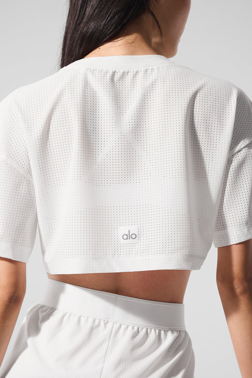 Mesh Cropped Mirage Tee - Black