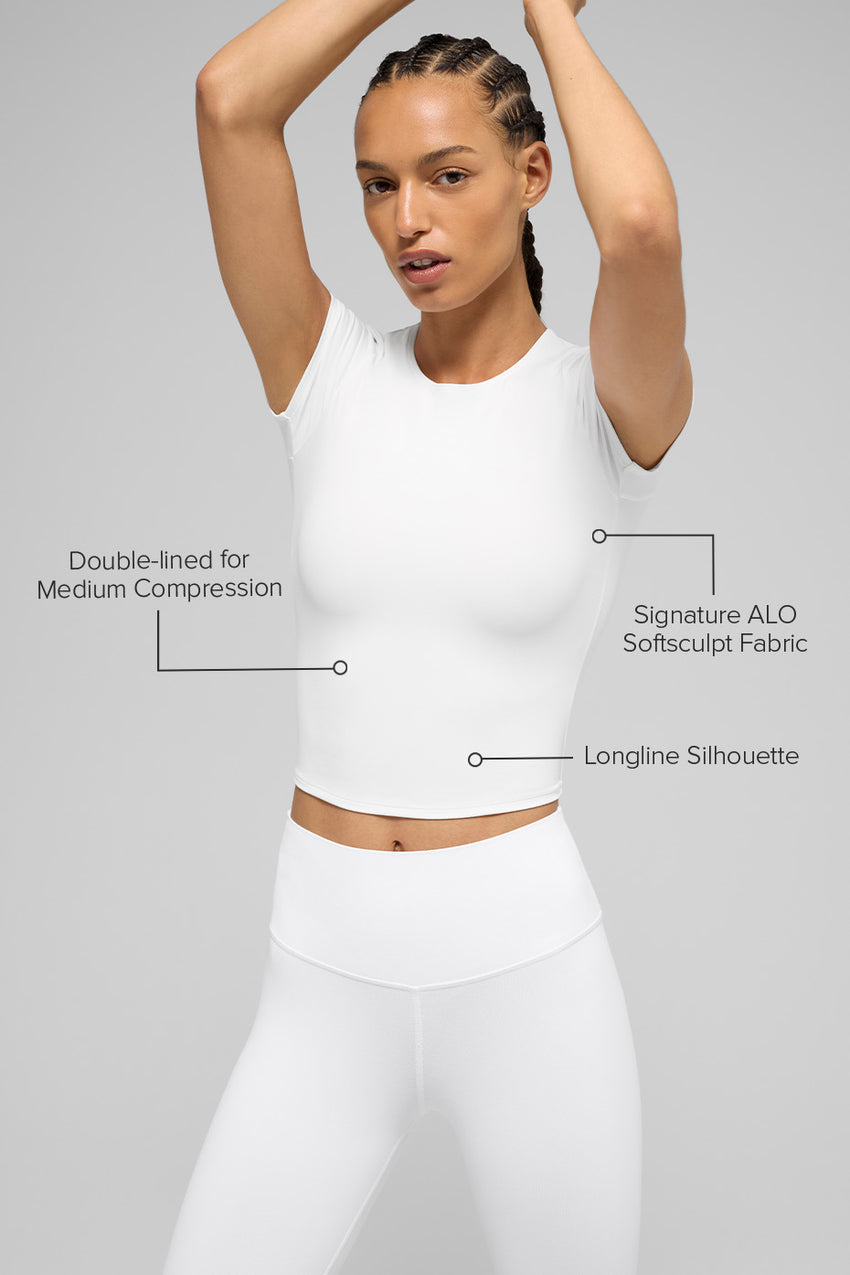 ALO Softsculpt Precision Short Sleeve Top - Black