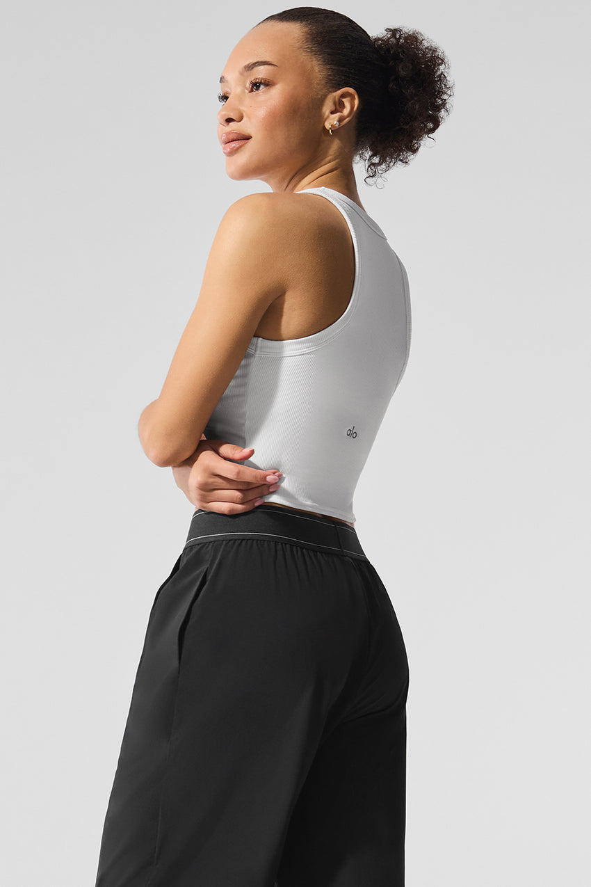 Goddess Ribbed Go-To Tank - Espresso