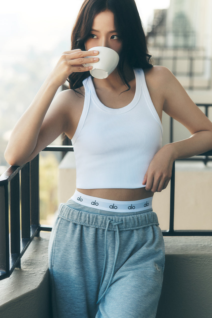 Goddess Ribbed Go-To Tank - Espresso