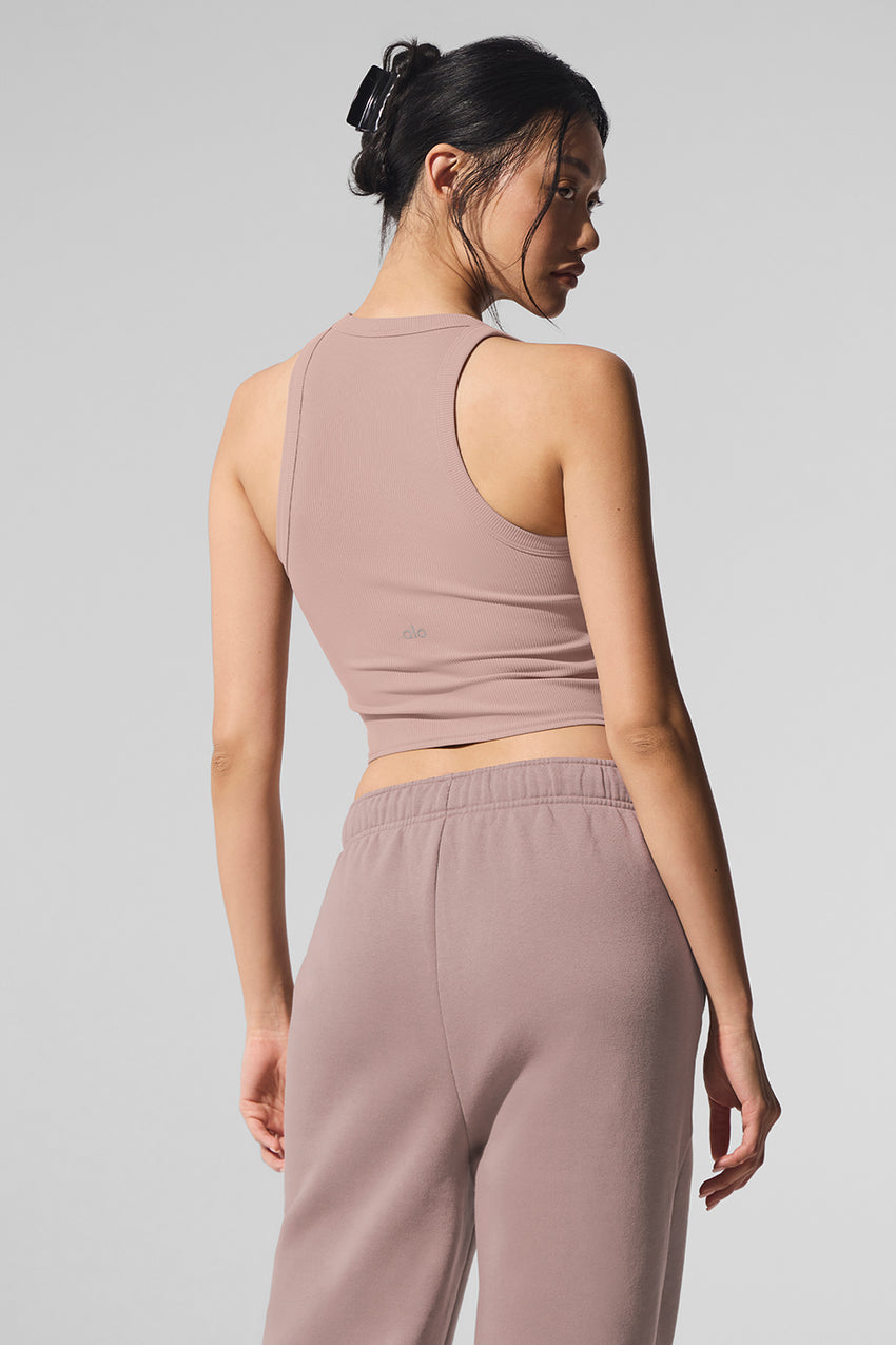 Goddess Ribbed Go-To Tank - Espresso