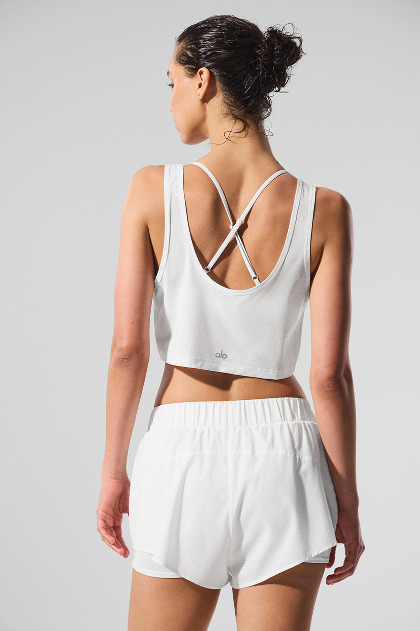 Cropped Sport Star Tank - Black